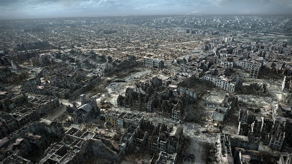 Warszawa po niemieckim bombardowaniu w czasie II wojny światowej.