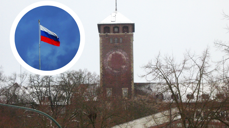 W Poczdamie, na wieży budynku dawnego parlamentu landowego, wiszą rosyjskie flagi. (fot. Flickr, Pixabay)