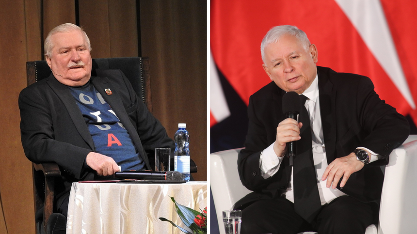 Lech Wałęsa i Jarosław Kaczyński. Źródło: commons.wikimedia.org, PAP