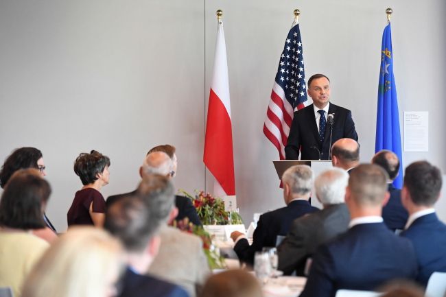 Prezydent RP Andrzej Duda podczas otwarcia Polskiego Tygodnia Biznesu i Innowacji w Reno (USA)