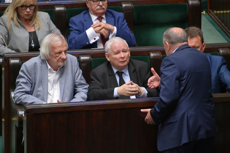 Jarosław Kaczyński podczas posiedzenia Sejmu. Fot. PAP/Marcin Obara