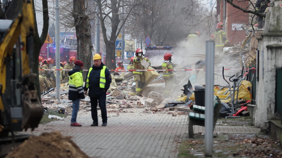 Jedna osoba nie żyje po wybuchu gazu w Katowicach. (fot. PAP)