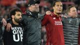 Salah cieszył się z awansu Liverpoolu. Fot. PAP/EPA