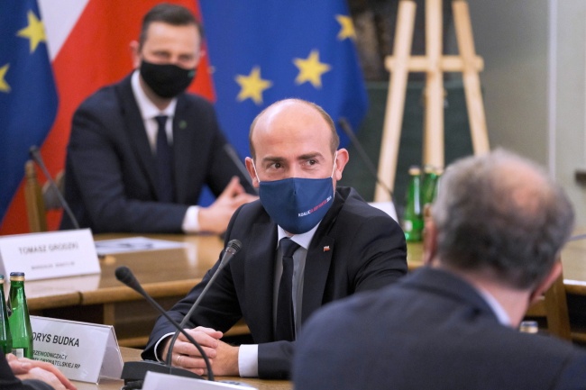 Opozycja wspólnie przygotowała deklarację ws. wolności mediów. Fot. PAP/Mateusz Marek
