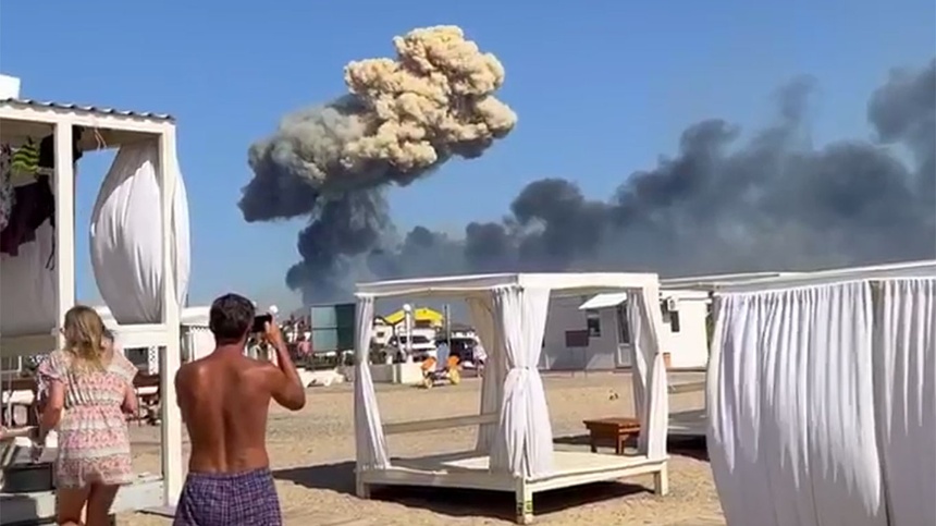 Seria eksplozji na Krymie. Prawdopodobnie to akcja odwetowa Ukraińców w bazie wojskowej w mieście Saki.