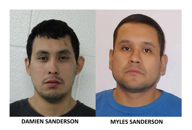 Podejrzani Damien Sanderson i Myles Sanderson, którzy są poszukiwani przez policję w związku z atakami nożem w James Smith Cree Nation, Saskatchewan, fot. RCMP