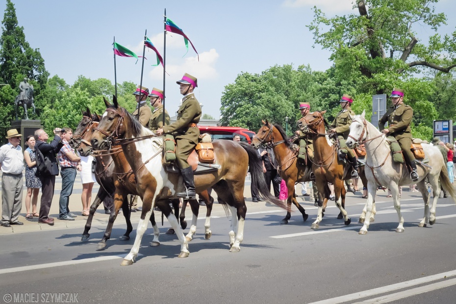 Szwadron 2 Pułku Strzelców Konnych z Hrubieszowa na defiladzie (Rewia Kawalerii, Lublin)