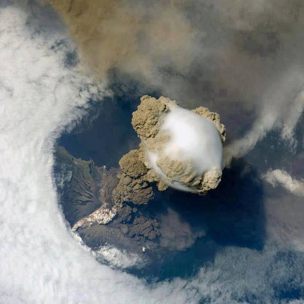 Volcanic eruption from space...