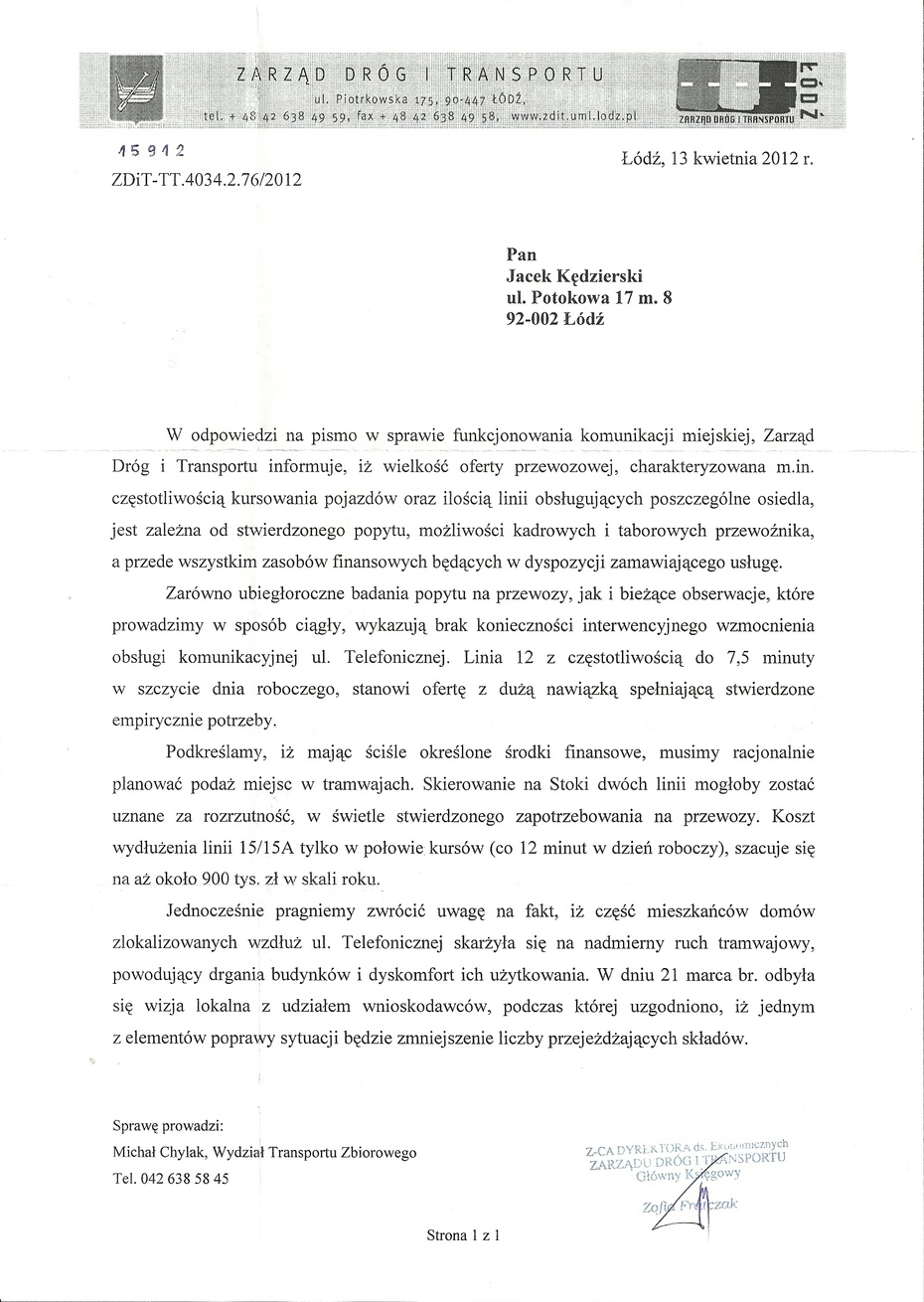 Urzędnicza odpowiedź.