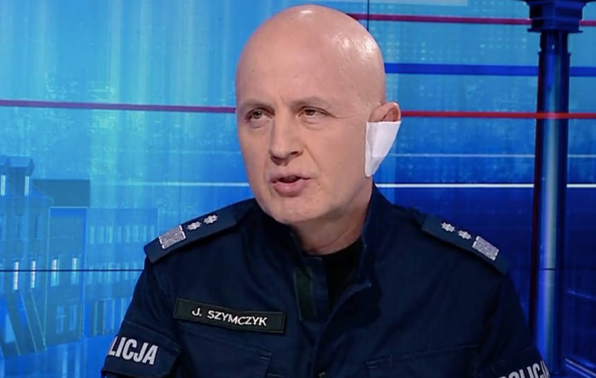 Szef Policji gen. Jarosław Szymczyk. Źródło: Twitter/TVP Info