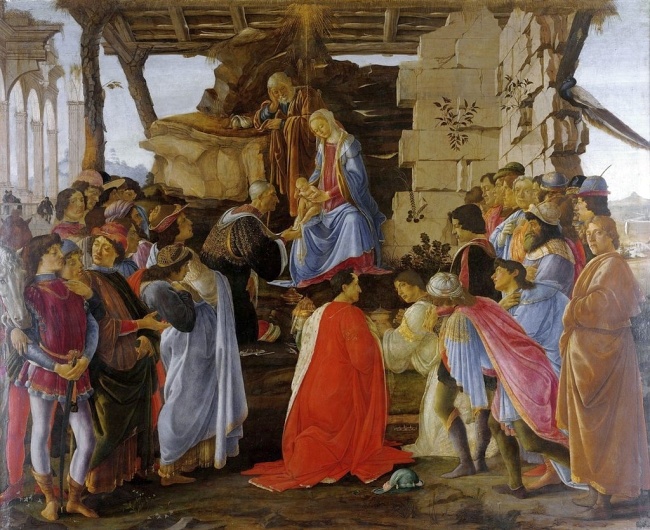 Pokłon Trzech Króli, obraz Sandro Botticellego. fot. Wikipedia.