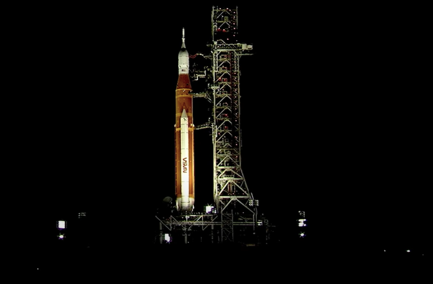 Na sobotę wieczorem polskiego czasu zaplanowano ponowny start misji Artemis I. Źródło: YouTube/NASA