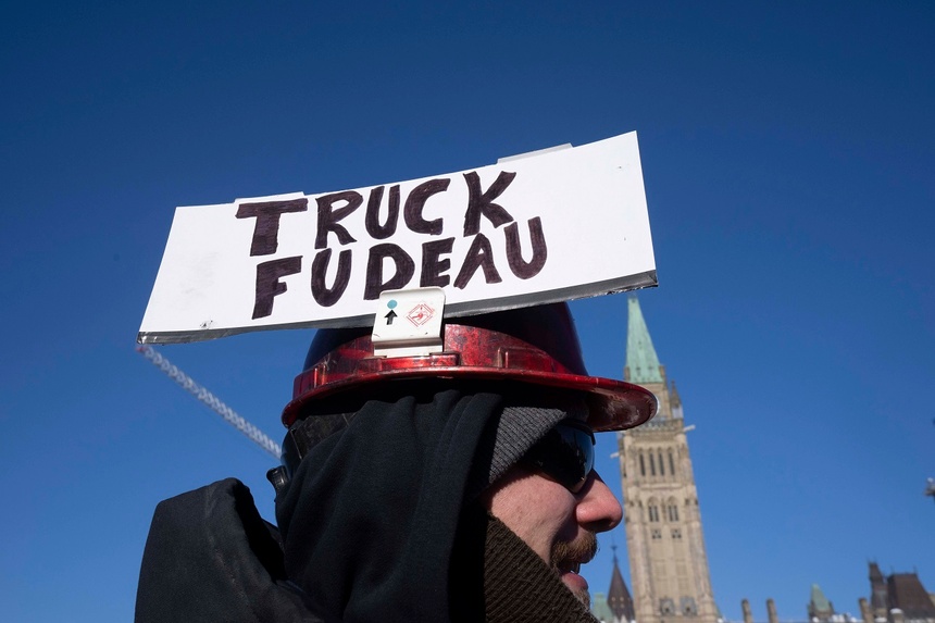 Ósmy dzień protestów w Kanadzie. Fot. PAP/EPA/Adrian Wyld