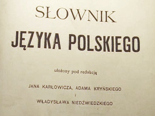 Słownik języka polskiego z 1900 roku (zdjęcie w domenie publicznej, źródło: https://commons.wikimedia.org/wiki/File:AdamaKrynskiegoSlownikJPolskiego.jpg)