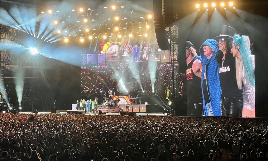 Guns N' Roses na Stadionie Narodowym w Warszawie. Fot. Twitter/albertoz1st