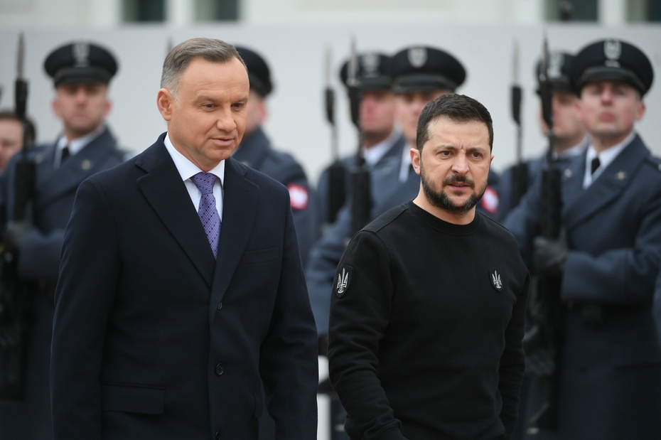 Prezydent RP Andrzej Duda i prezydent Ukrainy Wołodymyr Zełenski. Fot. PAP/Marcin Obara