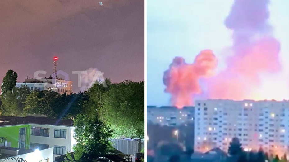 Lokalne kanały informacyjne w Biełgorodzie piszą o głośnej eksplozji w centrum miasta tuż przed północą. Fot. Twitter
