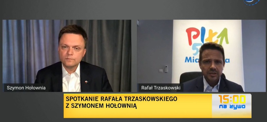 Szymon Hołownia rozmawiał na żywo z Rafałem Trzaskowskim.