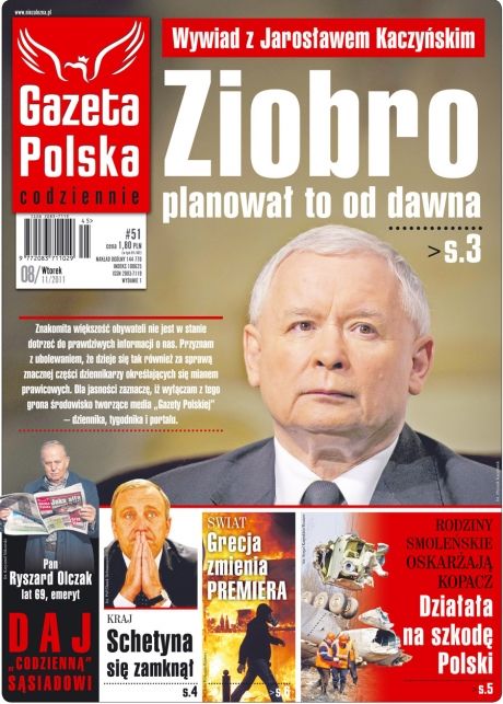 Dzisiaj w "Gazecie Polskiej Codziennie" pierwszy wywaid z Jarosławem Kaczyńskim