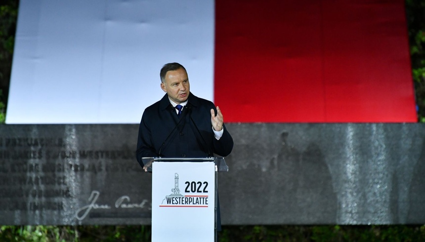 Prezydent Andrzej Duda na Westerplatte. Fot. PAP