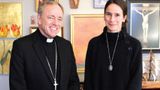 Pro-life activist Mary Wagner with Vancouver Archbishop J. Michael Miller