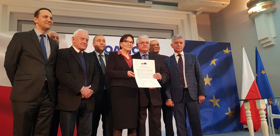 "Koalicja Europejska dla Polski" pod patronatem PO. Fot. Twitter/Ewa Kopacz