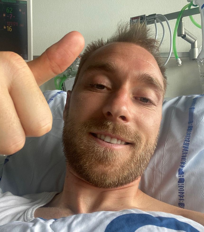 Christian Eriksen w szpitalu w Kopenhadze. Fot. Instagram/Christian Eriksen