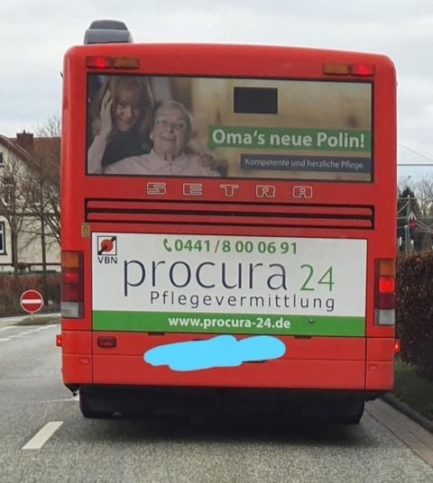 Niemiecka firma Procura Care i jej hasło "Nowa Polka Babci"