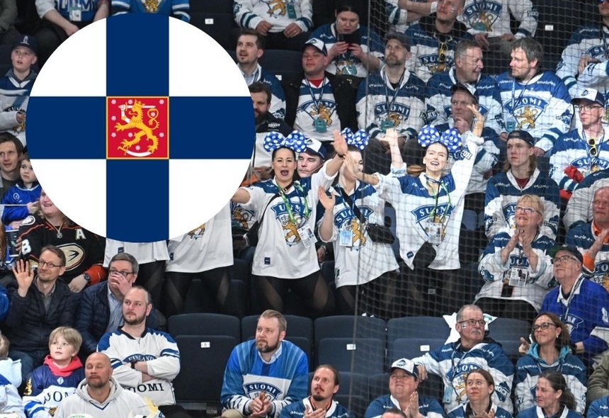 Mistrzostwa świata w hokeja odbywają się w Finlandii. Fińscy kibice wspierają swoją drużynę. PAP/EPA/KIMMO BRANDT/Canva