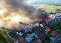 Pożar w Nowej Białej, widok z lotu ptaka, fot. OSP Kościelisko.