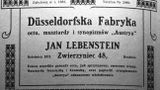Reklama fabryki Lebensteina z "Kalendarza Czecha" za rok 1913.
