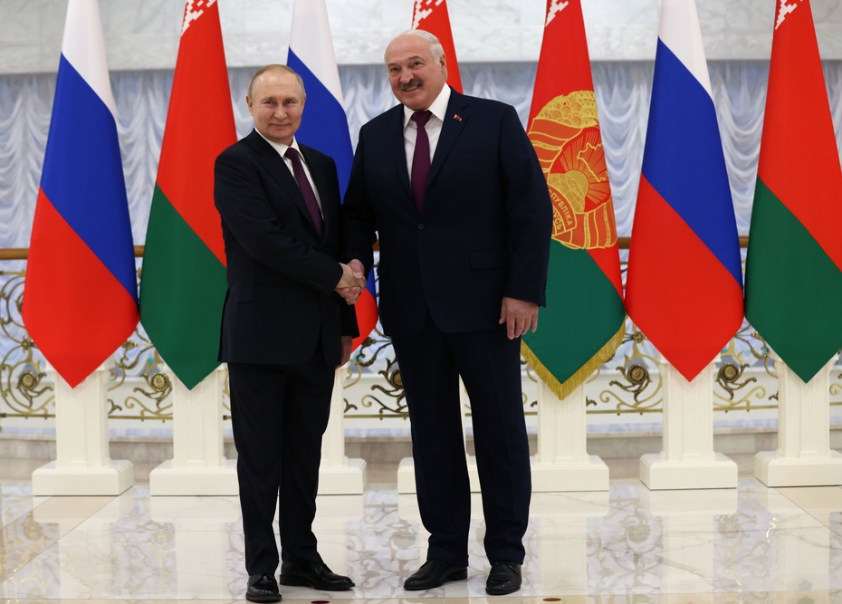 Władimir Putin, Alaksandr Łukaszenko. Fot. PAP/EPA/	PAP/EPA/KONSTANTIN ZAVRAZHIN/SPUTNIK/KREMLIN POOL