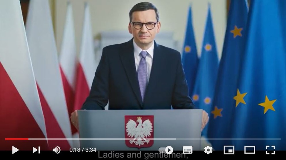 "Polska. Bronimy Europy". Fot. Screen/YouTube/Kancelaria Premiera