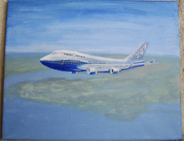 Being 747. Akryl, 24x30 cm. (2012)