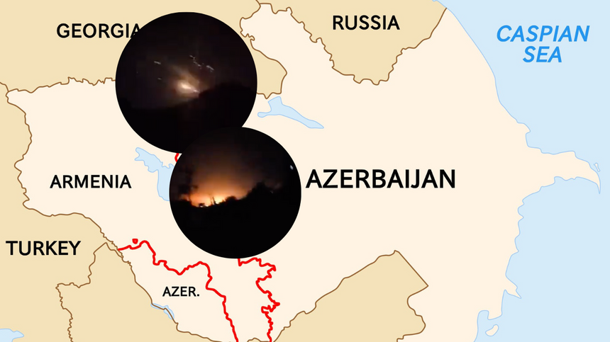 Wojska Azerbejdżanu rozpoczęły intensywny ostrzał Armenii. (fot. Twitter)