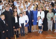 1 września 2015. Prezydent Duda z Małżonką na otwarciu roku szkolnego w Jastarni