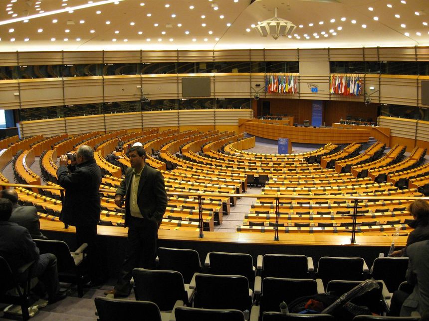 Sala plenarna Parlamentu Europejskiego w Brukseli (fot.Michał Tyrpa).