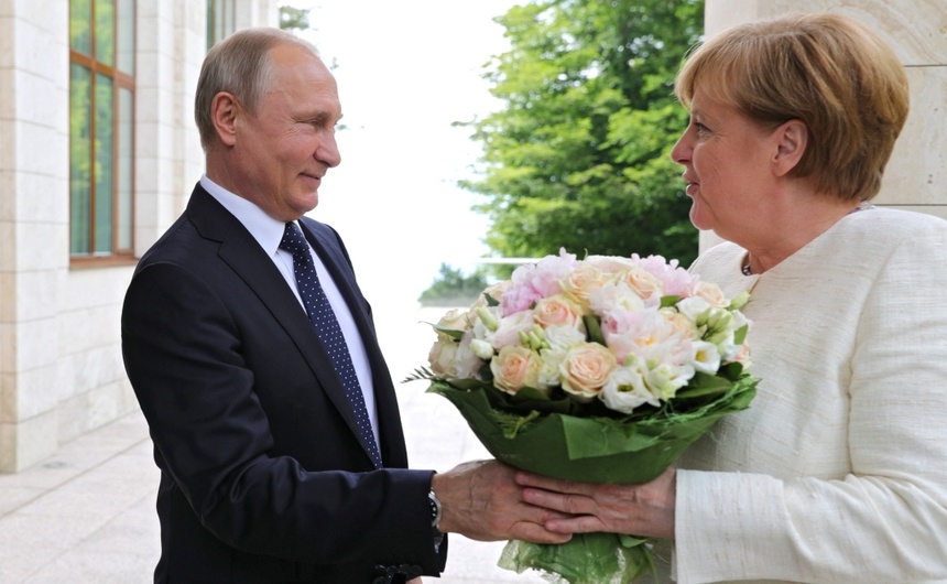 Angela Merkel i Władimir Putin w maju 2018 roku, fot. Wikipedia