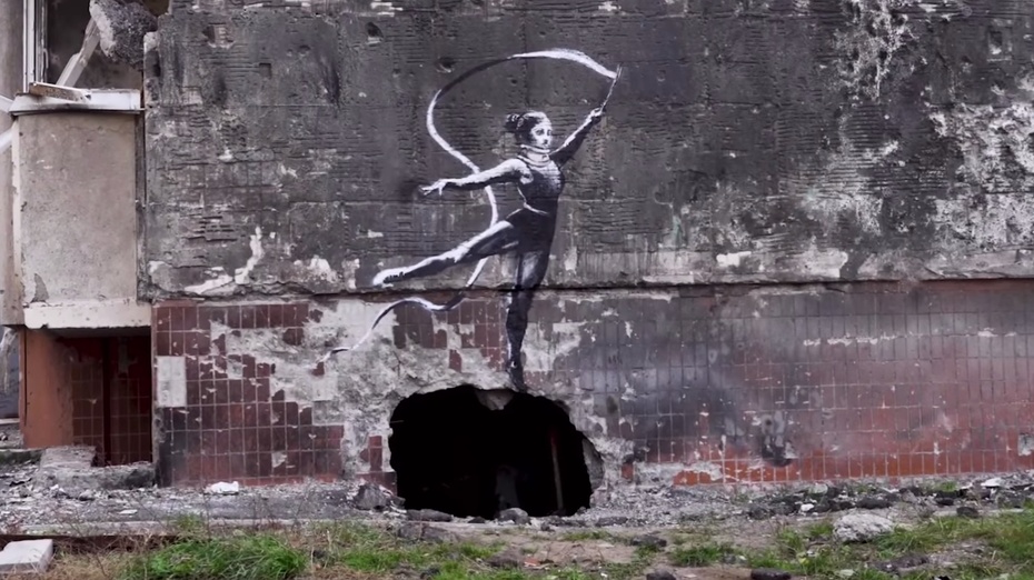 Banksy opublikował na Instagramie film z jego pobytu w Ukrainie. (fot. Instagram)