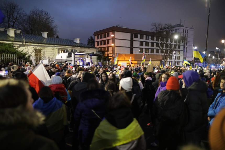 Demonstracja antywojenna w Warszawie. Fot. PAP