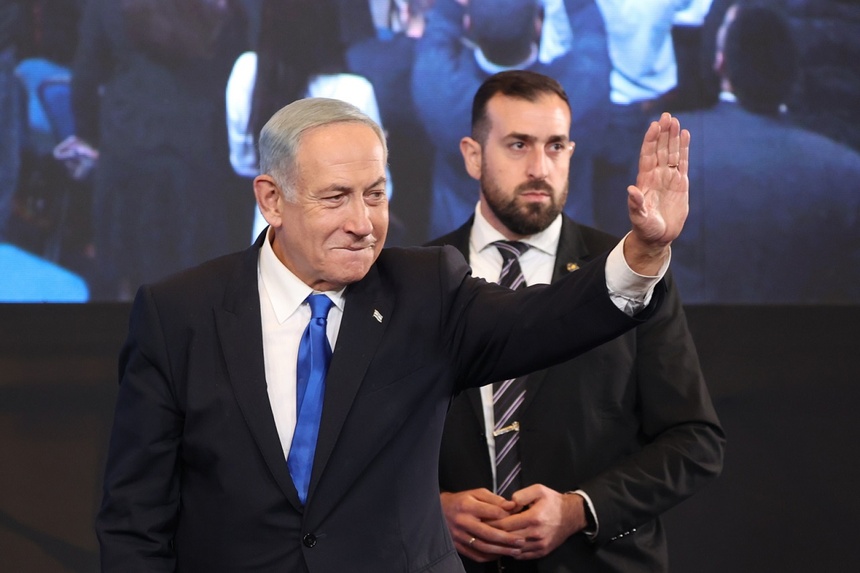 Izrael. Benjamin Netanjahu znów zwycięski. Fot. PAP/EPA/ABIR SULTAN
