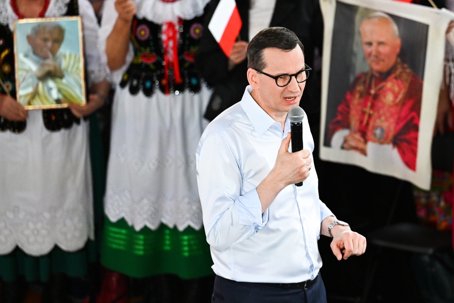 Premier Mateusz Morawiecki w Jaśle. Źródło: PAP/Darek Delmanowicz