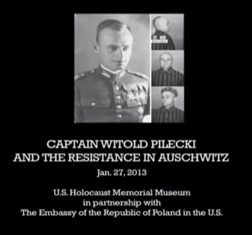 Tytuł spotkania w USHMM 27.I.2013 (fot. youtube)