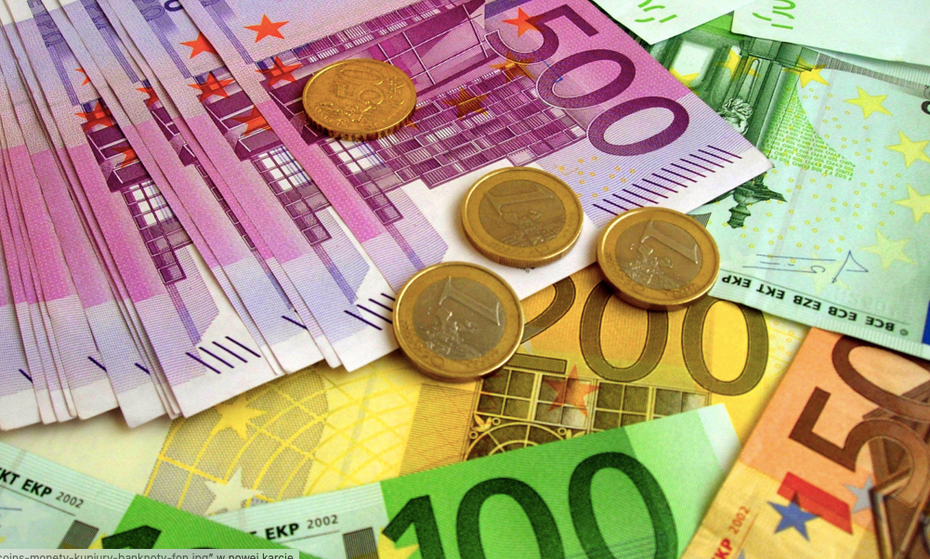 na zdjęciu: banknoty oraz monety Euro. fot. Stas_kamensk, goodfon.com