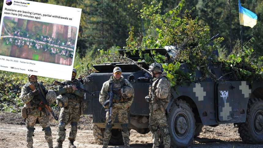 Ukraińska armia otoczyła Rosjan w mieście Łyman w obwodzie donieckim. (fot. Twitter/Ukrainian News)