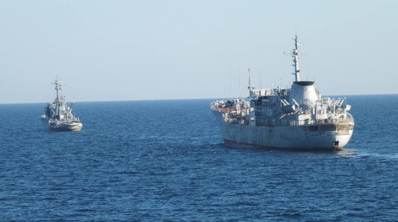 Ukraińskie okręty na Morzu Azowskim.