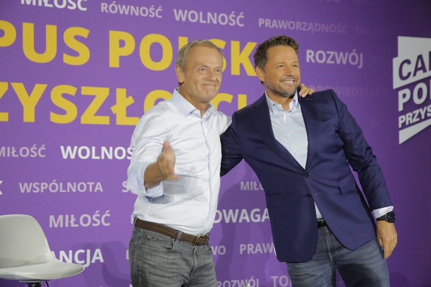 Donald Tusk i Rafał Trzaskowski na Campus Polska. Fot. PAP/Tomasz Waszczuk
