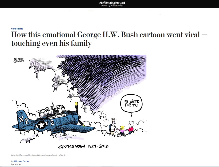 Strona "The Washington Post" z rysunkiem o którym mowa w notce.
