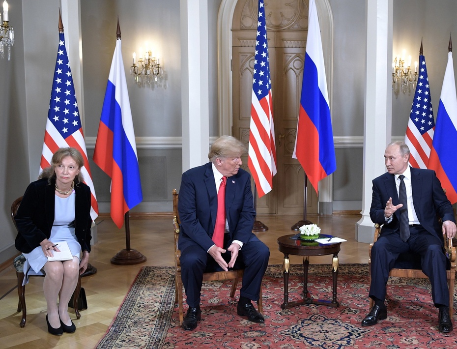 Donald Trump i Władimir Putin w Helsinkach. Fot. PAP/EPA