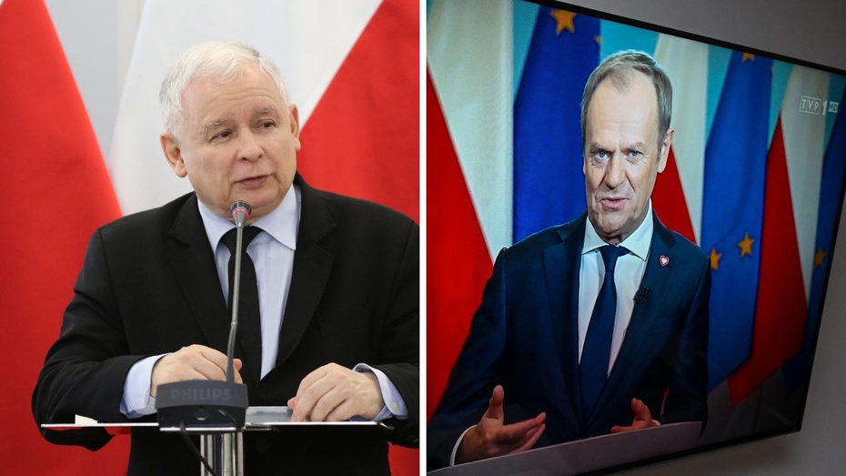 Jarosław Kaczyński (fot. PAP), Donald Tusk (fot. PAP/Darek Delmanowicz)
